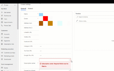 Configuring Subscription Centers in Default Content Settings for Marketing Mails in Dynamics 365 Marketing